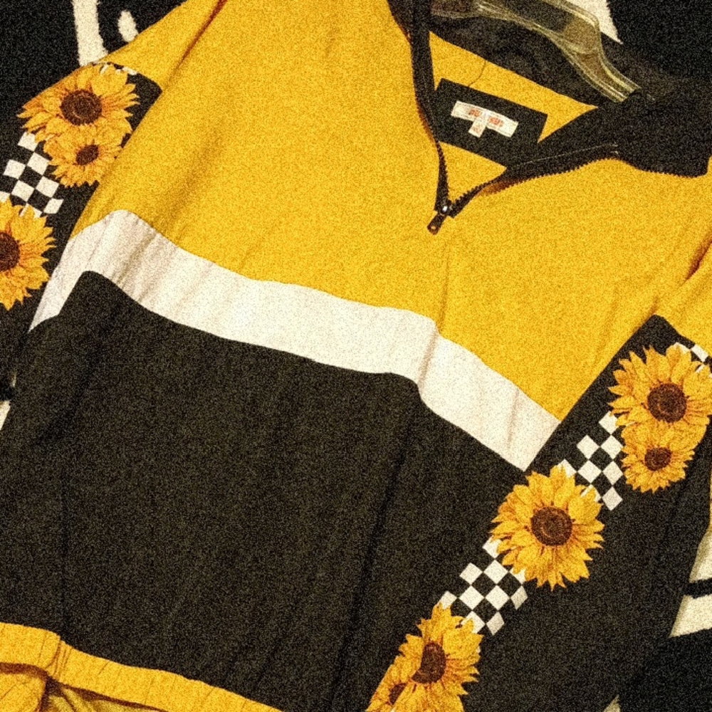 Stella Tweed Yellow and Black Sunflower Sweater